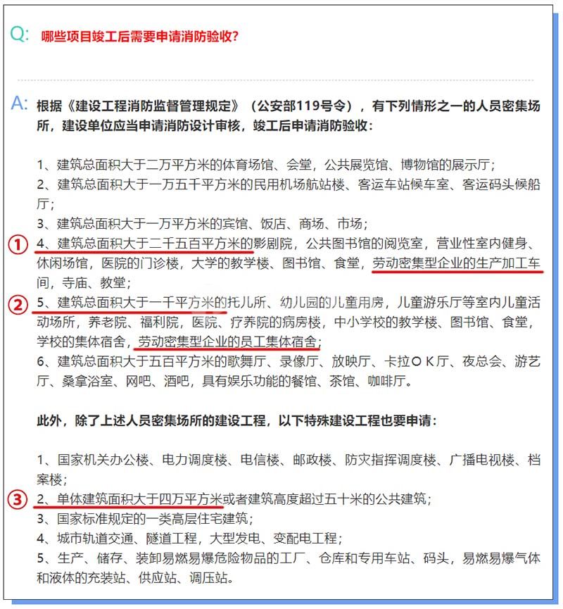 廠房多大面積需要消防驗收